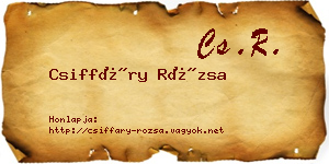 Csiffáry Rózsa névjegykártya