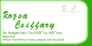 rozsa csiffary business card